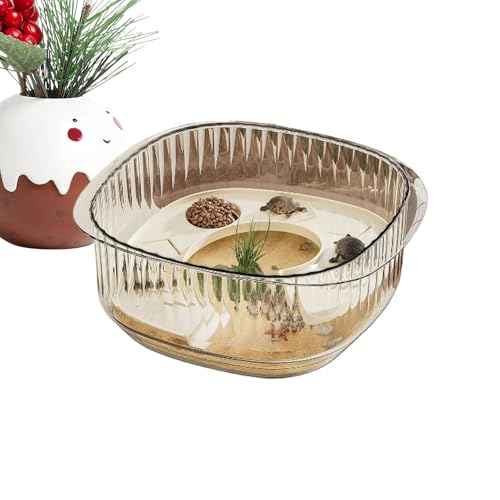 Kleines Schildkröten-Aquarium, transparent, Vollsicht-Multifunktionsbereiche, Schildkrötenhaus, für...