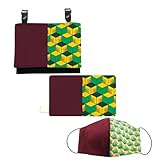 [ジュエリーショップエム] 日本製 手作り 移動ポケット 移動ポーチ タオルハンカチ マスク 子供用 亀甲柄 3点セット