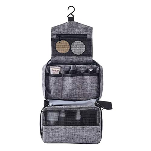 YOUBAMI Hanging Toiletry Wash Bag with Hanging Hook for Men and Women Polyester - Grey