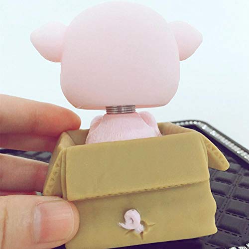 Oautosjy Shaking Head Pig Car Dashboard Decoration Resin Pig Figurines Cake Ornament Cartoon Piggy Doll Statue Craft Gifts Bobblehead Piggy Desktop Decoration For Home Office Car Interior Accessories #TOP3