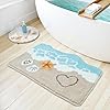 Amazon.com: Beach Bathroom Rugs Soft Absorbent Ocean Wave Bath Mat with ...