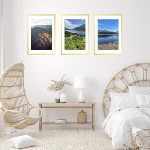 Image of JCJMY 22.375x34 Picture Frame with 20x30 Mat, Display Photo 20x30 with Mat or 22.375 x 34 Without Mat, Wall Hanging Large 22.375 by 34 Poster Frame with Plexiglass, Gold