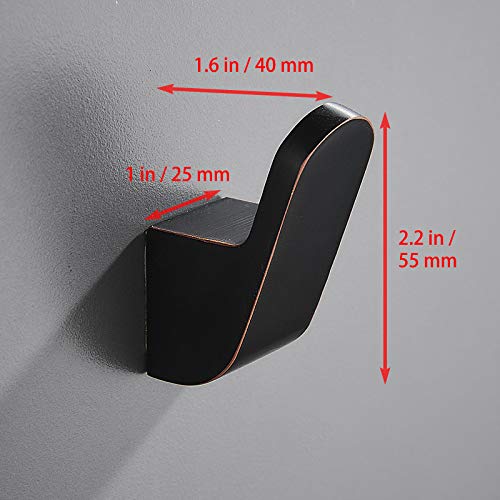 Mokiuer Single Towel Hook Clothes Hook For Bathroom Kitchen Robe Hook Coat Hook Hat Hook, Wall Mounted With Screws, Oil Rubbed Bronze, 2 Pack #TOP1
