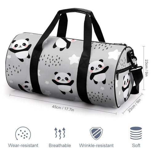 Duffel bag panda mignon polyvalent pour camping et voyage 45cm - 2