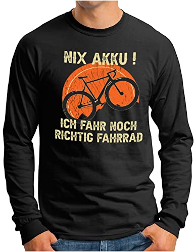 T-shirt manches longues cycliste OM3 humour vélo sans batterie homme