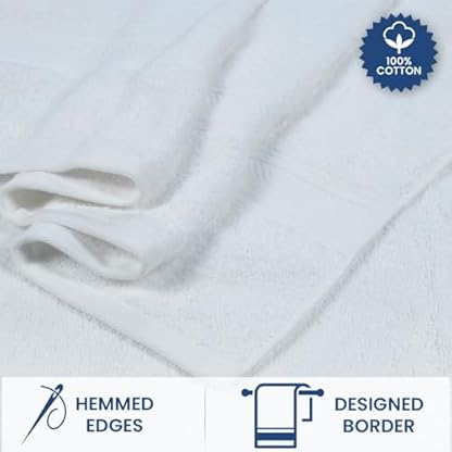 Casalino Plüsch-Handtuch-Set, 100 % Baumwolle, sehr saugfähig, superweich, weich und plüschig, 500 g/m² (4-teiliges Badezimmer-Handtuch-Set, weiß) – Bild 6