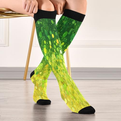Image of Pigsaly Womens Compression Socks Yellow Stars Funny Brown Capybara Knee High Socks Athletic Tube Sock Outdoor Sport Socks