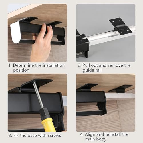 Cintre pantalon aluminium 35cm réglable noir pour placard - 8