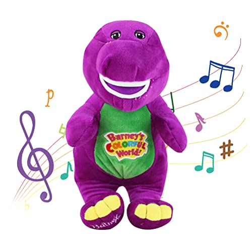 ZMOO Singing Barney Plüsch, Kinder Dinosaurier Plüschpuppe Spielzeug Dinosaurier Singing I Love You Plüschpuppe Spielzeug Geschenk für Kinder - ca. 30cm (190 grams), lila (mit Musik) Cover