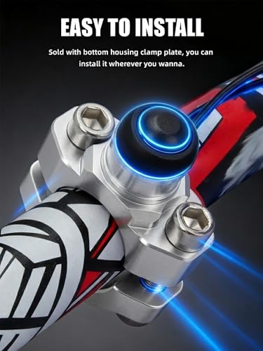 Image of JFG RACING Dirt Bike Engine Stop Start Kill Switch Button CNC with Mounting Backplate Universal for Dirt Pit Bike MX Motocross Supermoto Racing ATV Quad KAYO-Silver