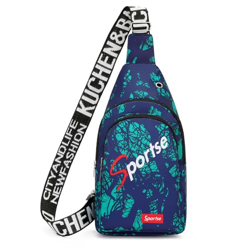 Mochila transversal transversal masculina, mochila de ombro com zíper multiuso, carregamento USB, mochila leve para viagens, Verde, Medium, Verde