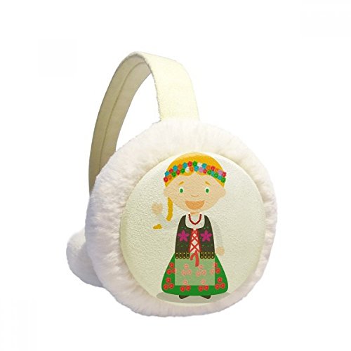 Orejeras de invierno de felpa plegables con diseño animado de sonrisa