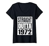 Photo Gallery donna straight outta 1972 classic 1972 birth of birthday vintage maglietta con collo a v Photo Gallery donna straight outta 1972 classic 1972 birth of birthday vintage maglietta con collo a v