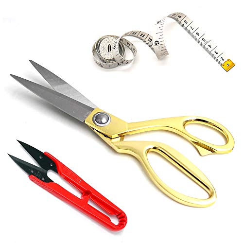 Combination of Multifunctional Scissors & Yarn Thread Cutter Sewing Scissors & 60-Inch Soft Tape Measure Home Scissors for Work Office and Classroom Art Cutting Fabric Heavy Duty Scissors