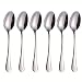 6 Piece Dinner Spoon Set Rainbow Multicolor Stainless Steel Table Soup Dessert Spoon Silverware Flatware Utensil Cutlery Mirror Finish Dishwasher Safe 7.2 Inches