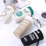 Material: lona WZhen Estuche Suministros Papelería Kawaii Taza De Café De La Escuela Estudiante Regalo Caja De Pluma Bolsas Lindo Lápiz De Oficina Herramientas De La Escuela - Verde Y Blanco
