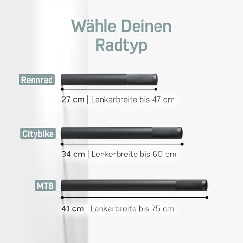 Borgen Fahrrad Wandhalterung Holz mit 20 kg Tragkraft - stabile Fahrradhalterung Wand für Rennrad, MTB und E-Bike - Schwarz Natur