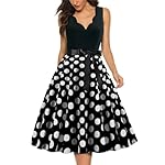 Womens-Fall-Dresses-2023-Fashion-Retro-V-Neck-Polka-Dot-Print-Swing-Dress-S-XL