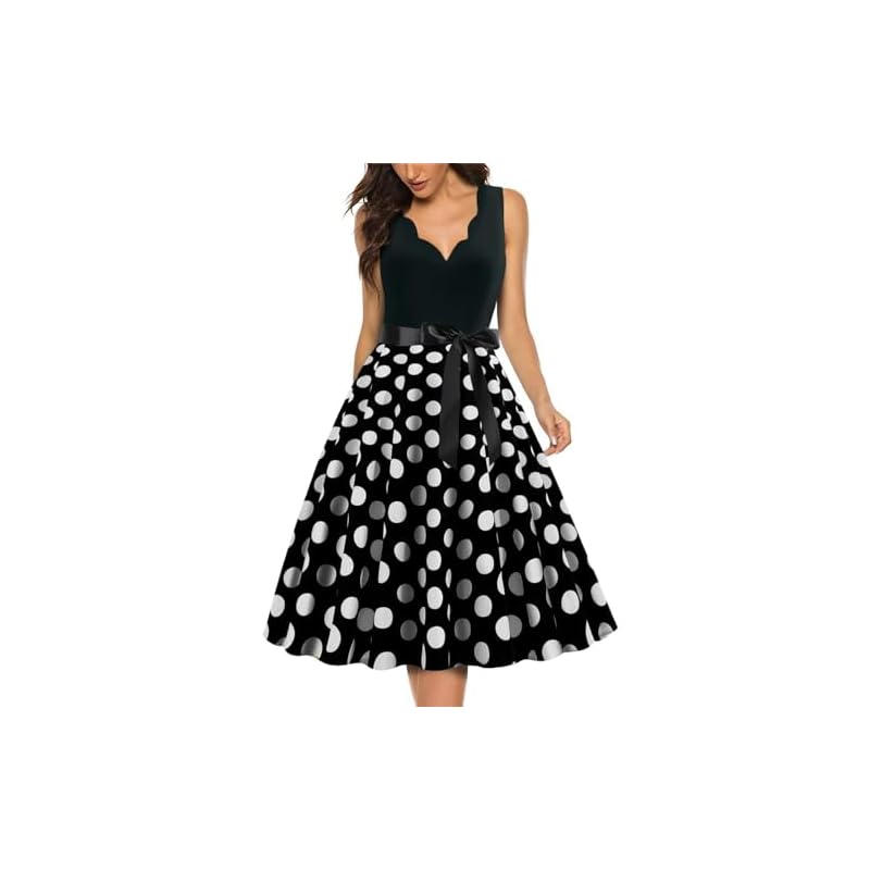 Womens-Fall-Dresses-2023-Fashion-Retro-V-Neck-Polka-Dot-Print-Swing-Dress-S-Xl 41+3oom3y0l. sl500 . ss800