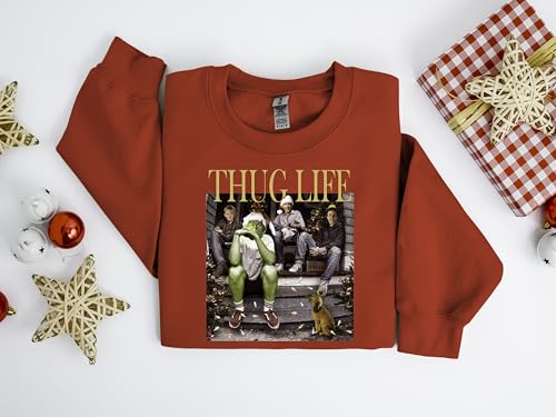 Christmas Shirt, Christmas Sweatshirt, Thug Life Christmas Sweatshirt, Christmas Movies Characters Sweatshirt, Christmas Ugly Sweater, Christmas Movie Sweatshirt, Christmas Green Movie Character2