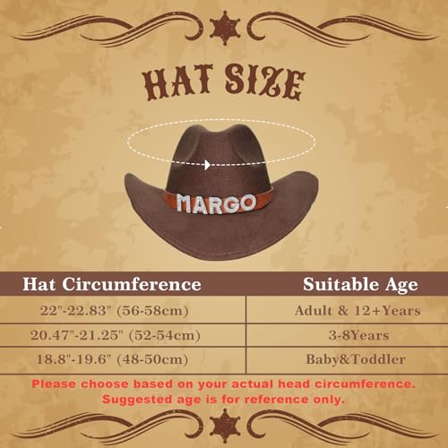 Custom Toddler Cowboy Hat for Kids, Personalized Western Cowgirl Hat for Boys Girls, Leather Hatband Hats for Men Women4