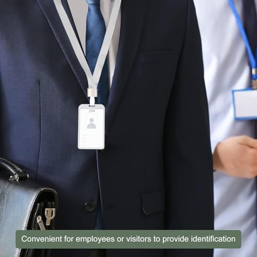 Image of Vertical i- Cards| Hard Metal ID Card Holder /Badge for Office| Compatible with Various Badge Holders, Clips, Lanyards, and Retractable Badge Reels (Pack of 25, Silver)