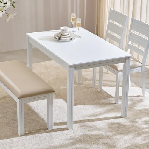Image of Home Centre | Montoya | Solid Wood | Dining Benches | White | 1 Year Warranty