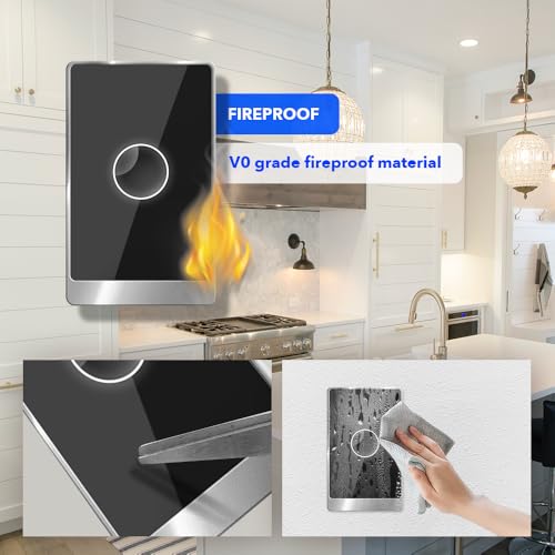 Smart Wall Light Switch, 2.4GHz 1 Gang WiFi Touch Switches, Neutral Wire Required, 3 Way Muti Remote Control Smart Life/Tuya App, Compatible with Alexa, Google Home, Black, 2026 — view 2