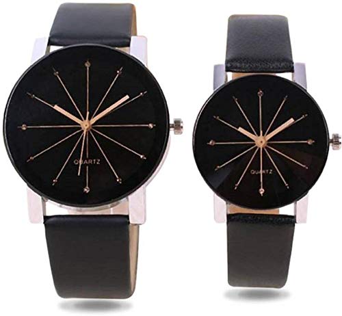 SS Collection Quartz Movement Crystal Analogue Black Dial Couples Mens and Womens Watch Combo (B07HD3DT31) Amazon Price History, Amazon Price Tracker