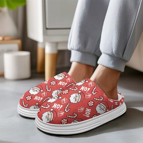 Christmas Memory Foam Home Slippers Unisex-Adult Fuzzy Flat Slides2
