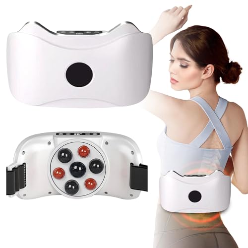 Elektrischer kabelloser Bauchmassagegerät, Kabellos Massagegerät mit 3 Geschwindigkeiten & Modi, EMS Bauchmuskeltrainer elektrisch mit Wärme, Bauch Massagegerät für Fettverbrennung und Verdauung