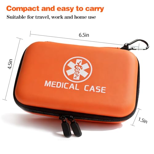 TINNALART Diabetic Organizer Carrying Case Kit, Diabetes Supply Case, Travel Blood Glucose Meter Glucometer Storage Bag（case only ） (Orange) (T2) - Thumbnail 2