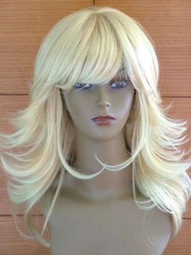 Forever YoungLadies Light Blonde Mix Full Fringe Long Layered Style Fashion Wig