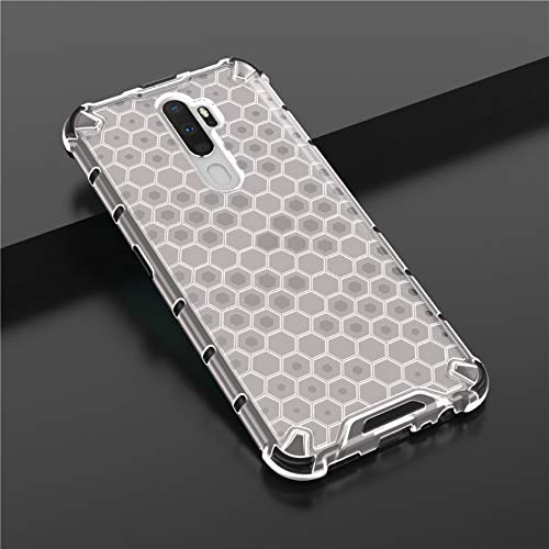Image of Glasgow Back Case Cover Compatible with Oppo A5 2020 (Honeycomb Pattern) - Transparent