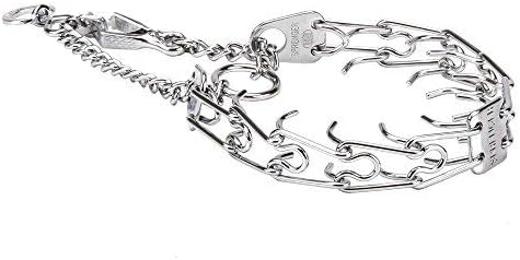 Herm Sprenger Chrome Plated Ultra Plus Prong Collar for Belgian Malinois with Swivel and Quick Release Snap Hook - 3.2 mm x 23 inches