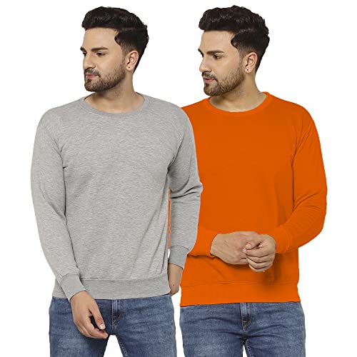 Image of Mack Jonney Fleece Round Neck Sweatshirt for Men (Pack of 2)-SW RN MLG OLV 02-P