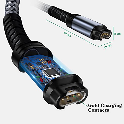 Cable de carga de reloj de nailon trenzado resistente para Garmin Forerunner 5