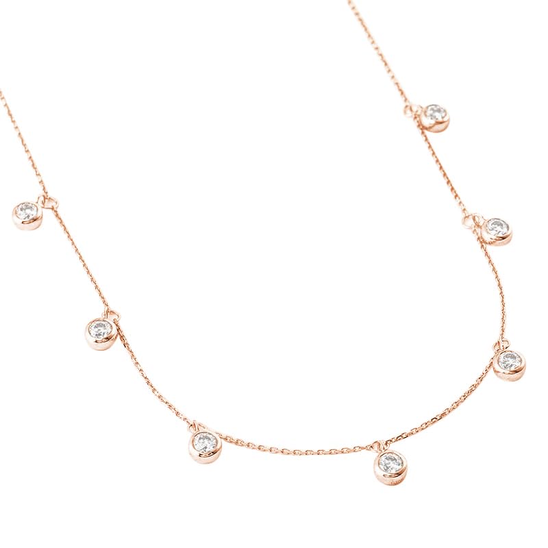 Collana con ciondolo da donna, semplice collana con piccolo ciondolo in moissanite, Moissanite