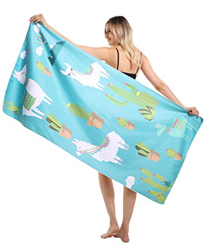Sand Proof Microfiber Beach Towels â€“ Quick Fast Dry Beach Towel Oversized Compact Blanket for Outdoor Tesalate Travel Swim Pool Camping Sand Free Lightweight Personalized