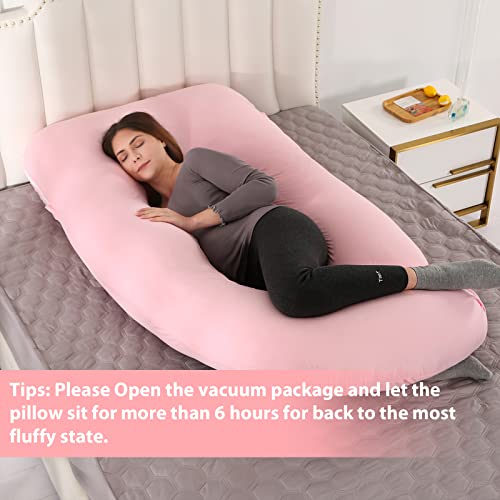 Image of Victostar Pregnancy Pillow,57 inches U Shaped Maternity Pillow with Removable Cover Full Body Pillow Support for Back, HIPS, Legs, Belly