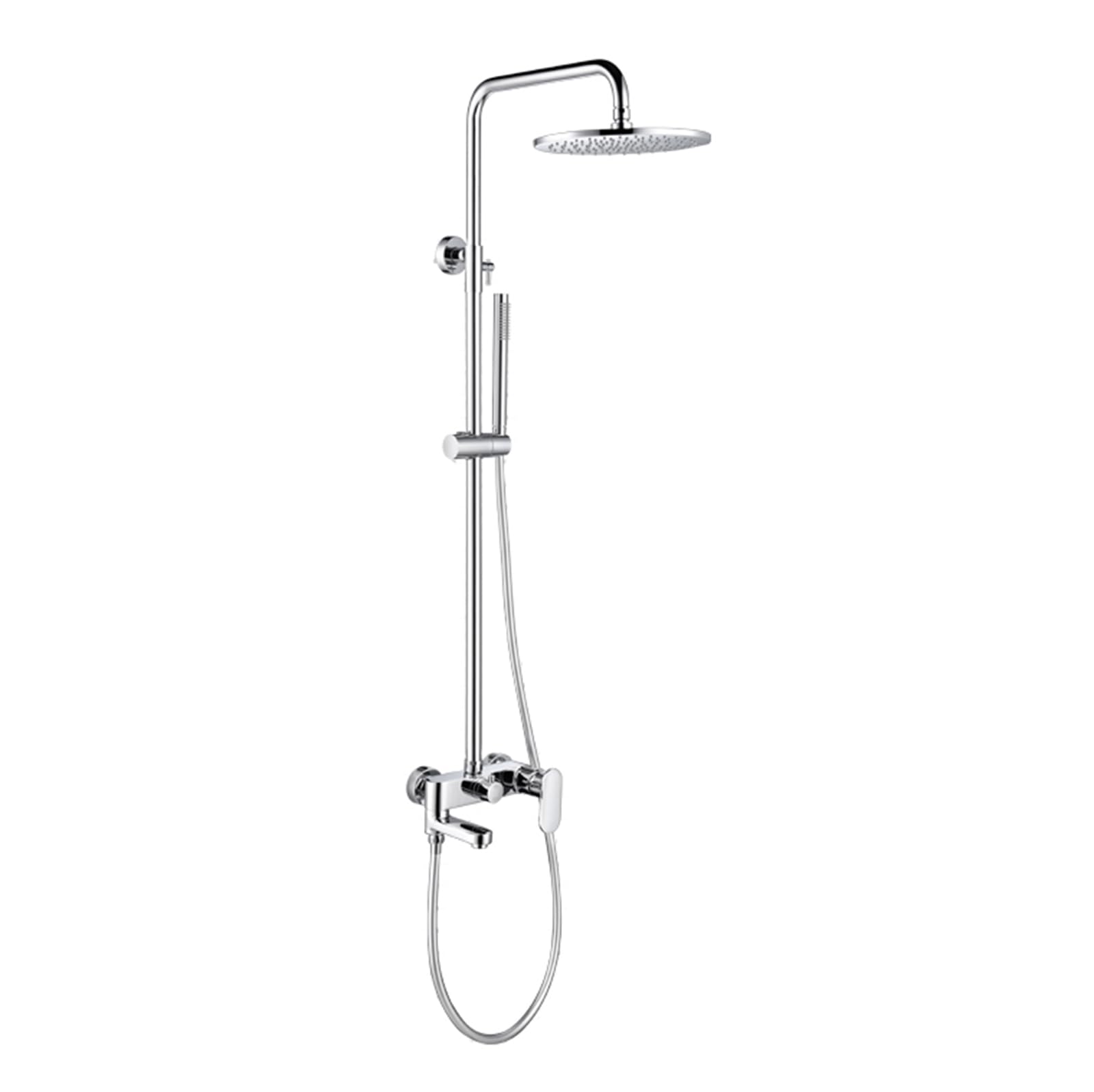Robinet de baignoire en laiton chromé et colonne de douche effet pluie