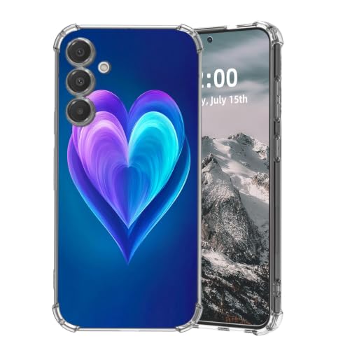 SFJAXYOV for Samsung Galaxy S25+ Plus Case, Layered Purple Blue Hearts Slim Fit Phone Case, Shockproof Cover for Samsung Galaxy S25+ Plus 6.7"
