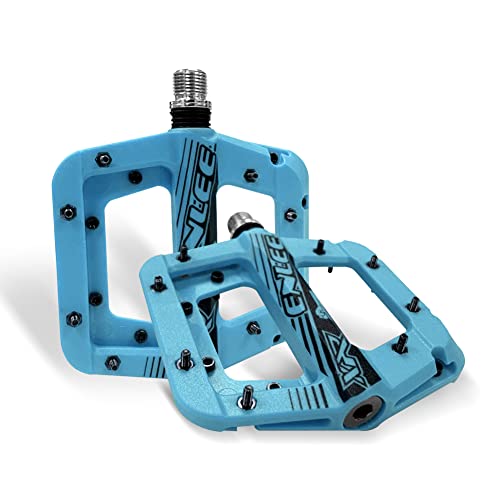 SUFUL Pedales MTB Plataforma,9/16" Pedales Bicicleta de Nylon Durable,16 Acero Inoxidable Calas,Ultraligero Pedales Mixtos para Bicicleta Carretera, Bicicleta Montaña,BMX(Azul) Cover
