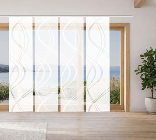 wohnfuehlidee 4er-Set Schiebevorhang, Blickdicht/halbtransparent, Joanna, Höhe 245 cm