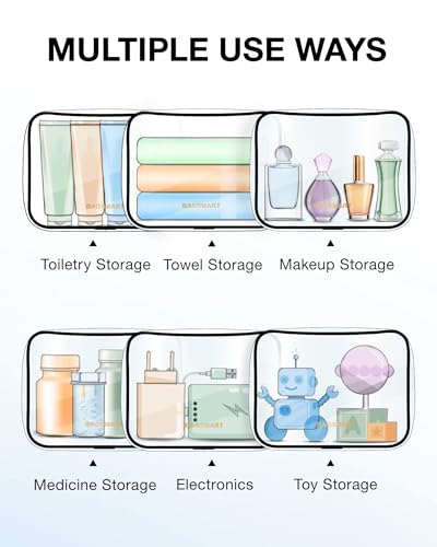 Image of BAGSMART Clear Toiletry Bag 2-Pack TSA Approved Water-Repellent, Nude Pink | Carry on Travel Accessories Bag, Airport Airline Quart Size Bags for Women Men, Makeup Cosmetic Bag