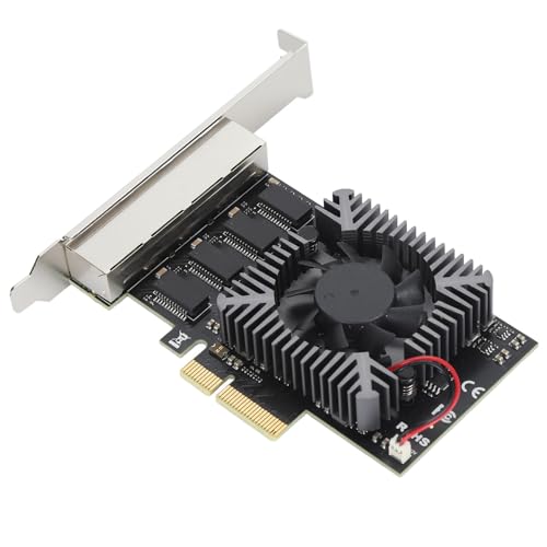 4 Puertos PCIe Tarjeta de Red Ethernet, Adaptador de Interfaz Gigabit Ethernet 100/1000/2500Mbps con 8 Indicadores LED, RJ45, Ranuras X4, X8, X16, compatible con Linux miniatura 1