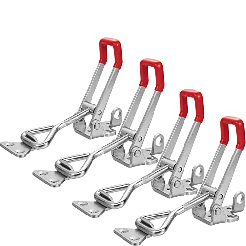 Image of Toggle Latch Clamp 4002 Style,550Lbs Holding Capacity,Toggle Latches with Lock-Hole,Adjustable Heavy Duty Medium Latch for Smoker lid,ToolBox Cases and More (5.7inch)