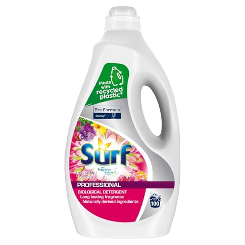 Surf Tropical Lily & Ylang Ylang 5L - 100 Wash | Professional Concentrated Liquid Biological Detergent | Fresh & Clean Washing | Long Lasting Fragrance