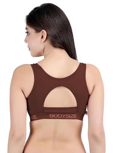 Image of BODYSIZE Women's Everyday Wear Wire Free Padded Sports Bra SF-28 (Heavily Padded, Gym, Yoga Bra) | Everyday Wear, Sweat Absorbent, Soft Cotton Fabric for Ultimate Comfort (B Cup)