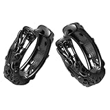 DIKACA Pendientes de Aro Negro para Hombre y Mujer Pendientes Pequeños Modernos de Acero Inoxidable Estilo Hip Hop Unisex Joyería Ligera y Duradera para Uso Diario
